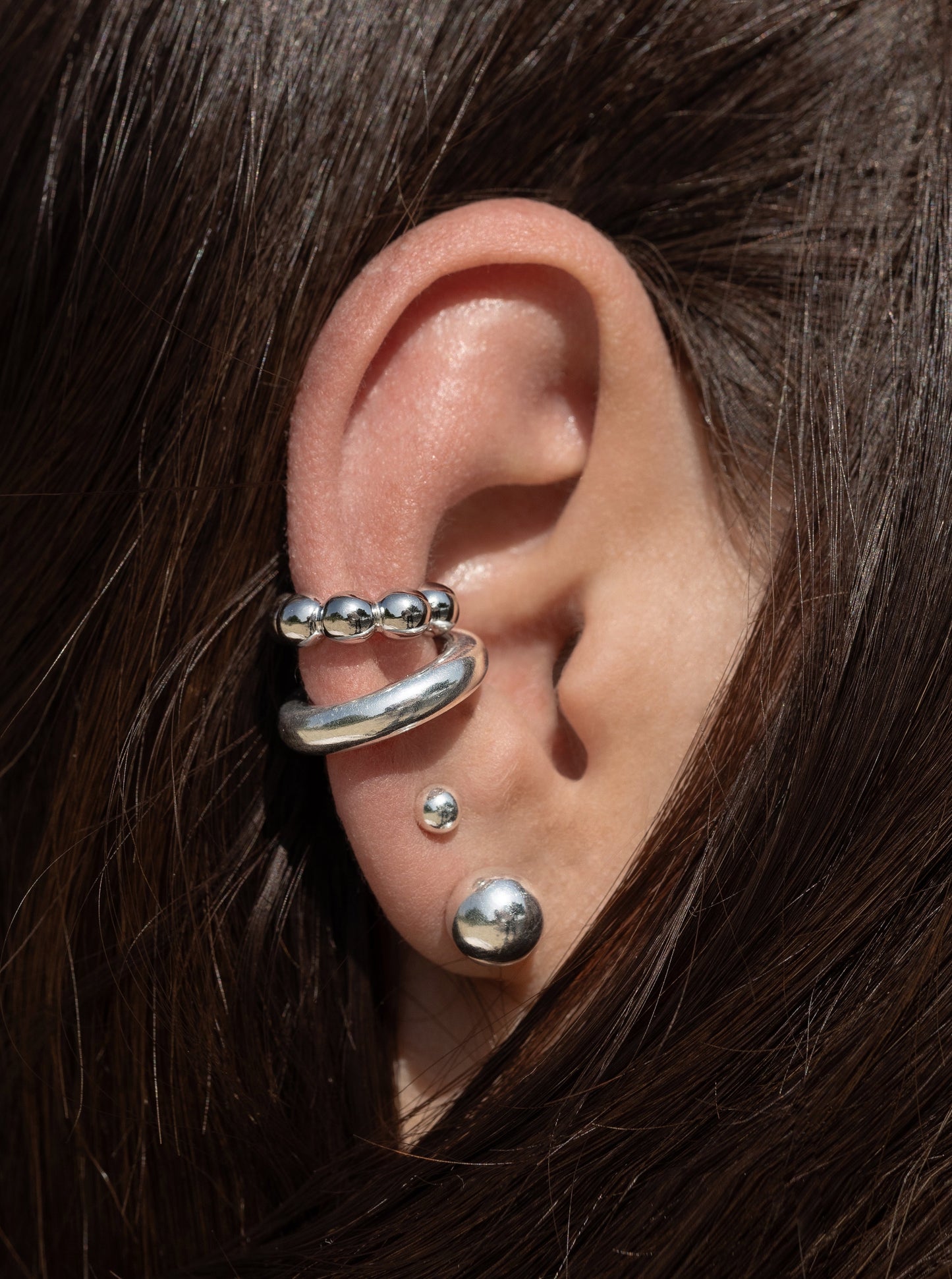 SILVER EAR CUFF ORB