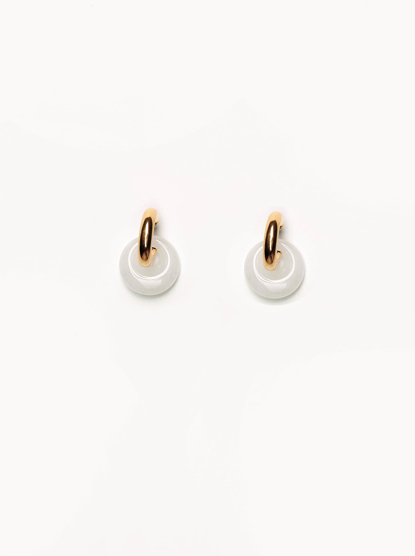 GOLD-PLATED HOOPS WITH WHITE STONE